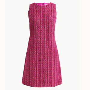 J Crew Tweed Shift Dress, Size 6 (Fuschia)